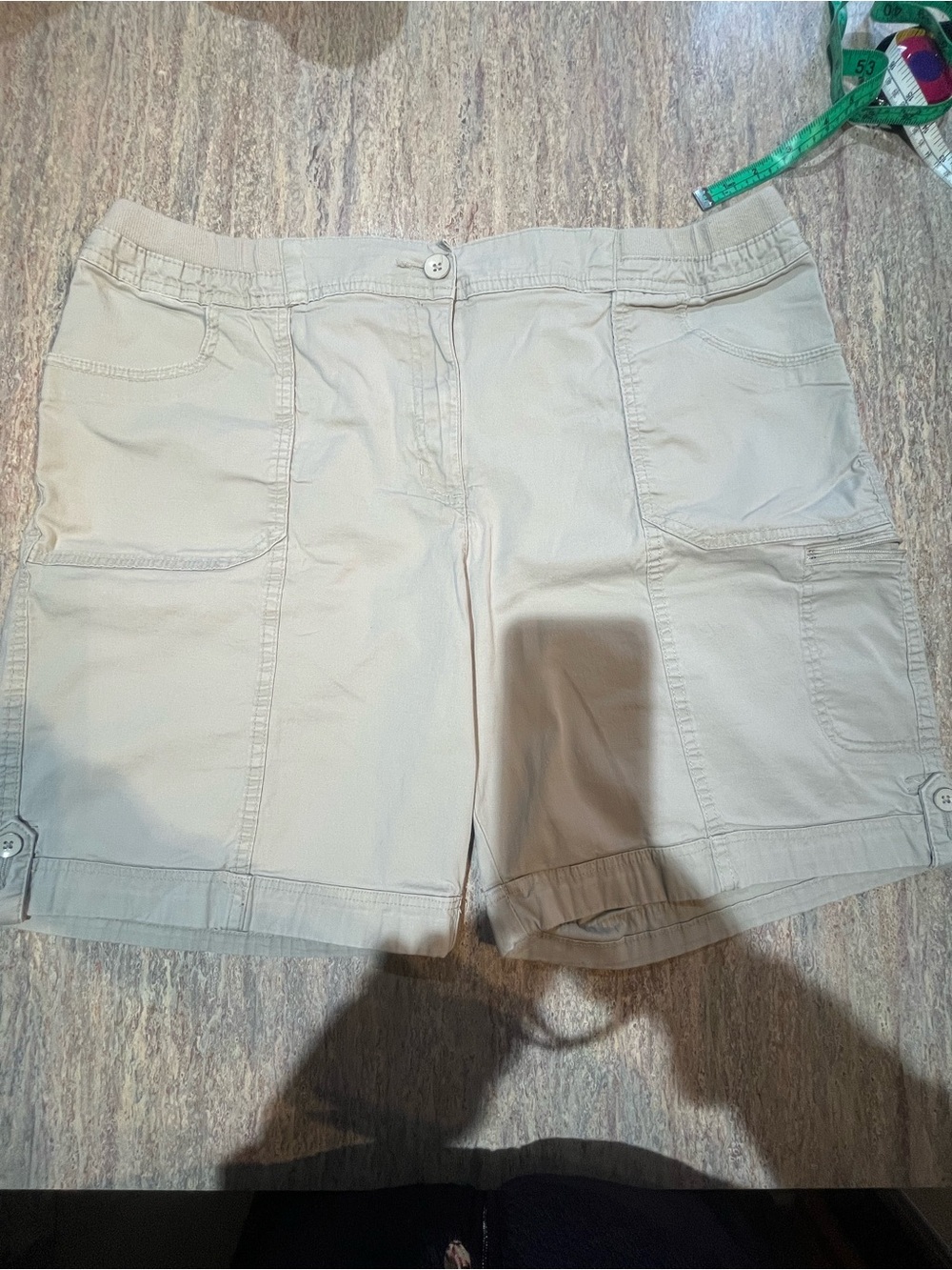 Karen Scott Light Beige Utility Shorts 18